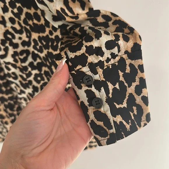 Women's Ganni Shirt Dress Leopard Print - Picture 6 of 9